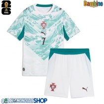 Maglie da calcio Portogallo Cristiano Ronaldo #7 Seconda Maglia Bambino Mondiali 2026  Manica Corta (+ Pantaloni corti)